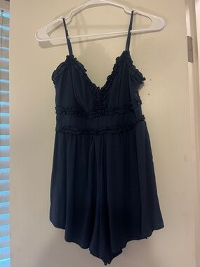 Trixxi Black Ruffle-Trim Spaghetti Strap Camisole